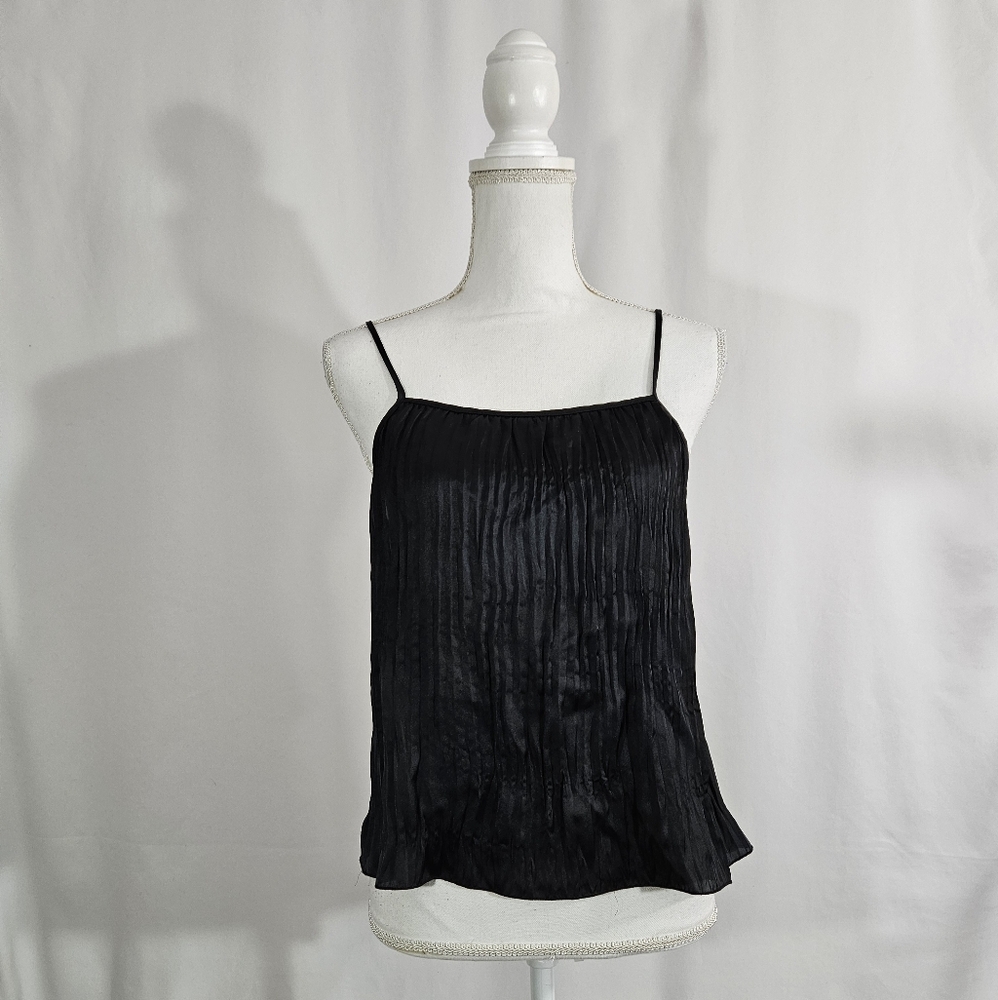 NWT a new day black pleated cami Top women's size medium